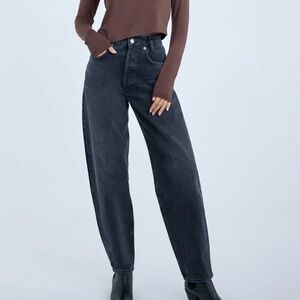 AGOLDE Tapered Baggy Jean in Shambles (Black)